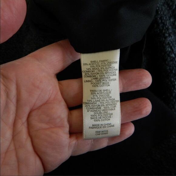 Rebecca Taylor Shift / Sheath Tweed Dress , leather trim pockets, navy blue - Picture 8 of 8